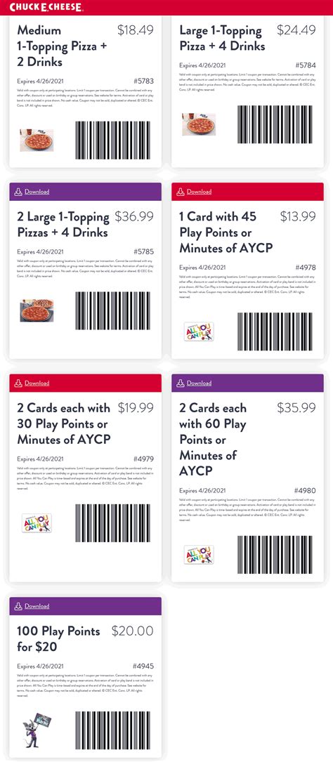 100 game play pts for $20 & more at Chuck E. Cheese pizza #chuckecheese ...