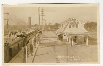 1923 RPPC Mineola NY Railroad Station Long Island train (05/23/2011) | Railroad station ...