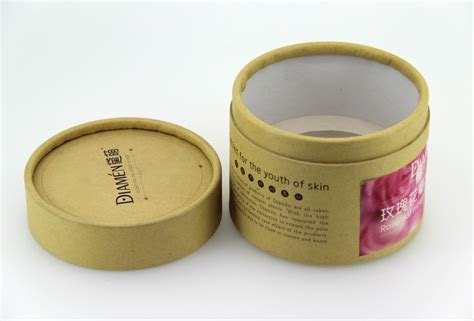 Eco Friendly Brown Kraft Paper Cans Packaging With Sponge For Cosmetics