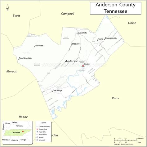 Map of Anderson County, Tennessee - Where is Located, Cities ...