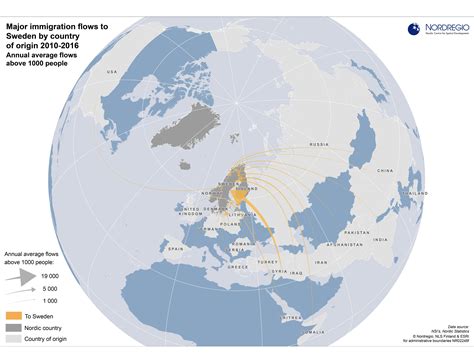 Major immigration flows to Sweden 2010-2016 | Nordregio