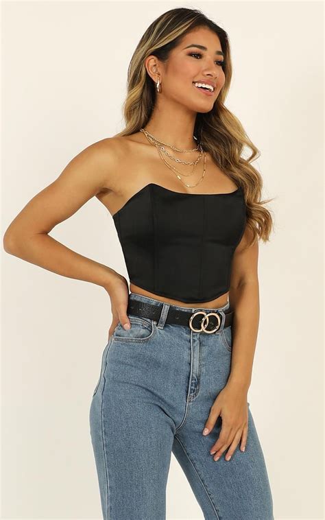 Boy Better Know Corset Top in Black | Showpo | Bustier top outfits ...