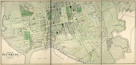 1873 Map LARGE 23"x48" Part of Flushing Queens NY Historic Genealogy Wall Poster - Posters & Prints