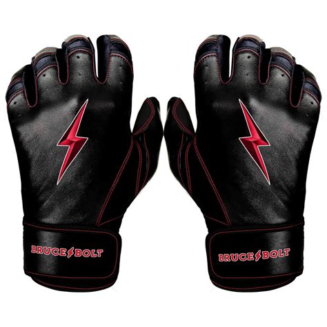 Black and Red Batting Gloves | Batting Gloves with Palm Padding – BRUCE BOLT