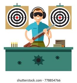 Shooting Range Flat Style Colorful Cartoon Stock Illustration 778854766