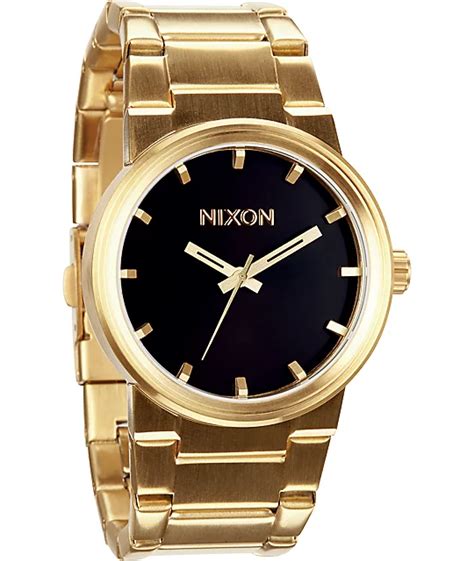 Nixon Cannon Gold & Black Analog Watch | Zumiez