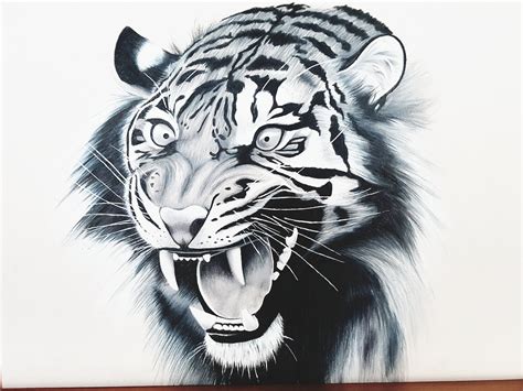 Roaring Tiger Drawing