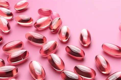 Premium AI Image | Gelatin capsules of omega 3 on pink background