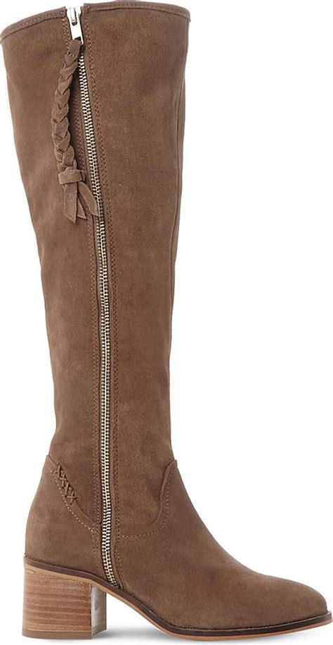 Steve madden Lasso Suede Knee High Boots in Brown | Lyst