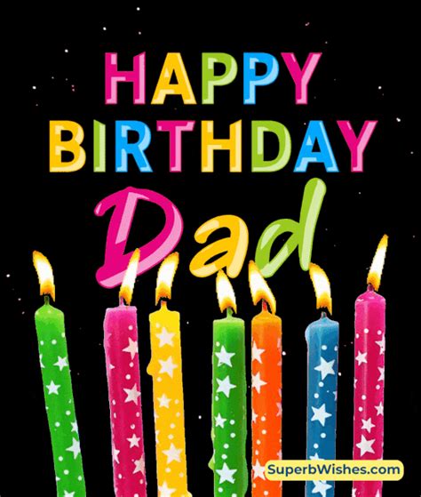 Happy Birthday, Dad With Gold Heart Confetti GIF | SuperbWishes.com