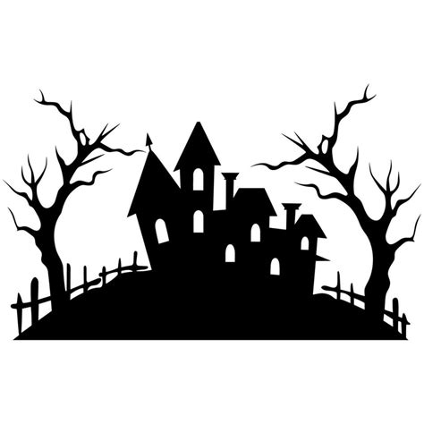 A Scary Haunted House Silhouette Vector isolated on a white background 35062806 Vector Art at ...