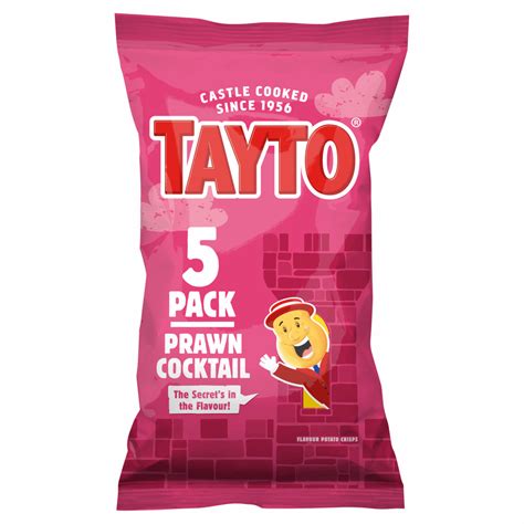 Tayto Prawn Cocktail Crisps 5x25g by British Store Online