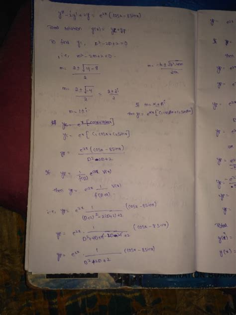Solve the given differential equation by undetermined coefficients. y'' − 2y' + 2y = e^2x(cos(x ...