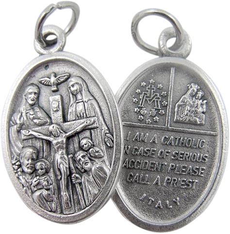 Religious Gifts Silver Tone Catholic 4-Way Scapular Medal with Cross and Dove, 3/4 Inch: Amazon ...