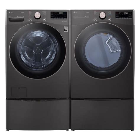 Shop LG TurboWash 360 Wi-Fi Enabled Stackable Black Steel Washer ...