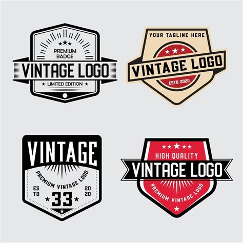 Vintage Vector Logo Badge. Vintage Frame Logo. Classic Vintage Retro Label Badge Logo Design ...