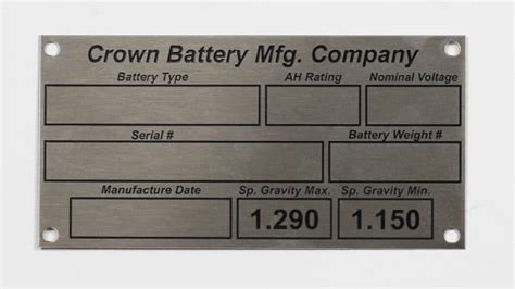 Data Plates | Custom Identification | Metal Marker Mfg.