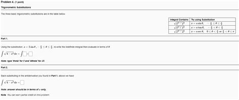 Solved The three basic trigonometric substitutions are in | Chegg.com