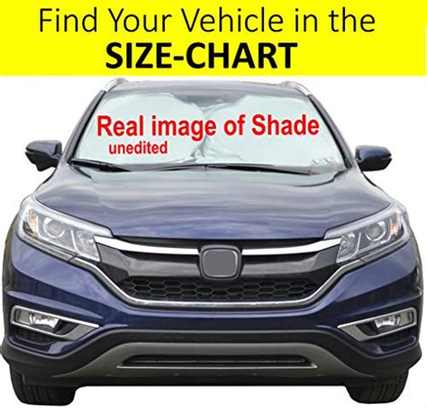 Windshield Sun Shade Exact Fit Size Chart for Cars Suv Trucks Minivans ...