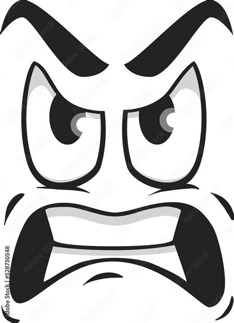 Cartoon face vector icon, emoji with angry eyes Stock Illustration | Adobe Stock