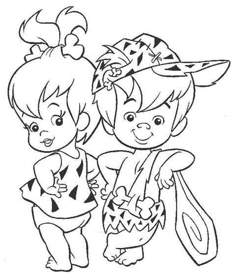 Pebbles and bam bam | Disney coloring pages, Cartoon coloring pages ...