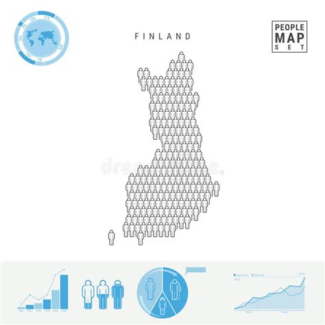 Finnish People Icon Map. Detailed Vector Silhouette. Mixed Crowd of Men ...