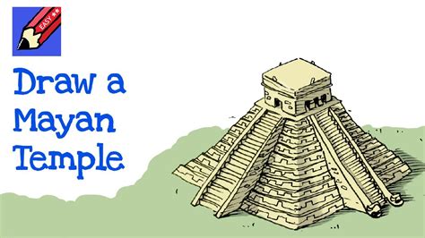 Easy How To Draw A Mayan Temple Mayan Temple Coloring Page Temple Art ...