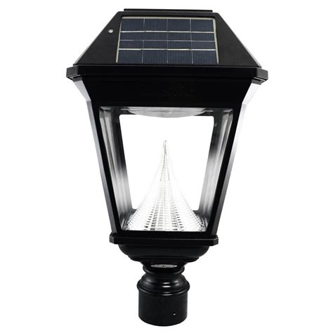 Gama Sonic Imperial II Solar Black Outdoor Integrated LED Post Light on ...