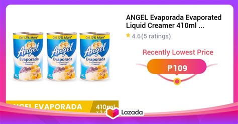 ANGEL Evaporada Evaporated Liquid Creamer 410ml x 3 cans, evap, milk, baking, sweetener ...