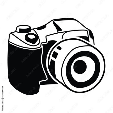 mirrorless camera logo, lens mount, black and white vector Stock Vector ...