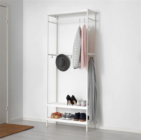MACKAPÄR white, Coat rack with shoe storage unit - IKEA | Shoe storage unit, Ikea storage, Ikea ...
