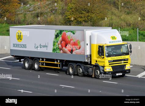 Morrisons store delivery lorry Stock Photo - Alamy