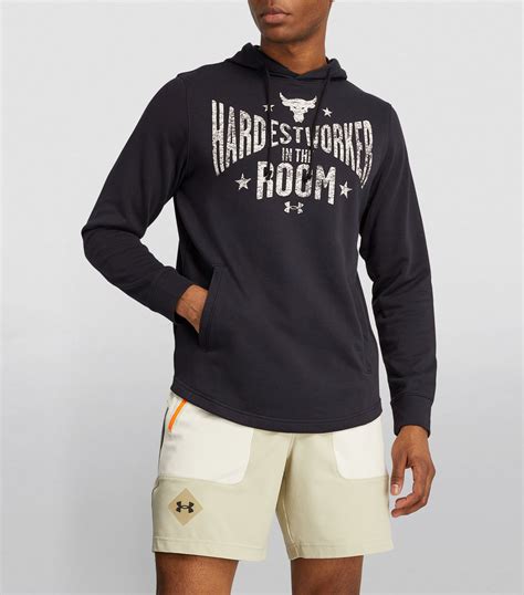 Under Armour black Project Rock Hoodie | Harrods UK