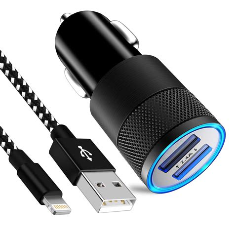 Meagoes Fast iPhone Car Charger 24W Rapid Dual USB Port Car Adapter ...