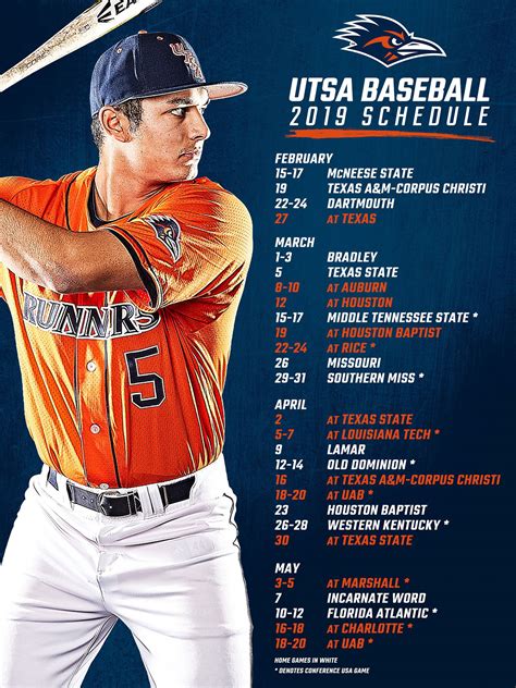 UTSA baseball/softball schedule release on Behance