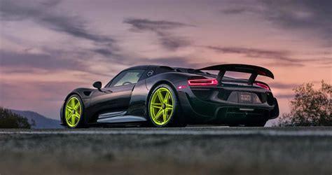 Black Porsche 918 Spyder Rendered on HRE Wheels