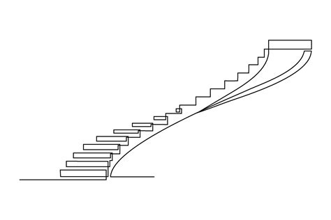 continuous line art drawing of stairs 26485152 Vector Art at Vecteezy