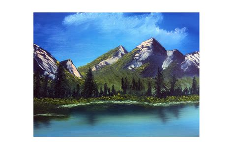 Mountain Range Acrylic Painting (Bob Ross)