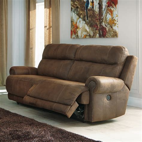 Floor Sample Austere 2 Seat Brown Reclining Sofa by Ashley Furniture