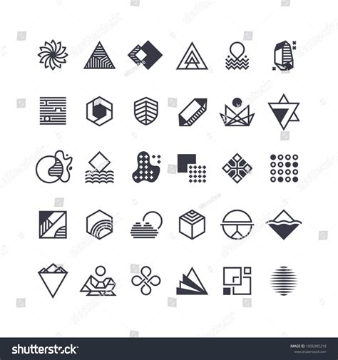 Vector Geometric Shapes Symbols Geometrical Logos Stock Vector (Royalty ...