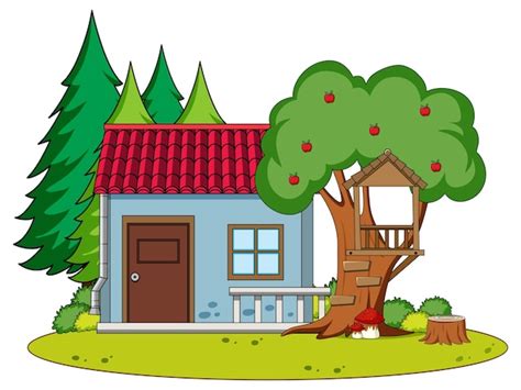 Free Vector | A simple house in nature background