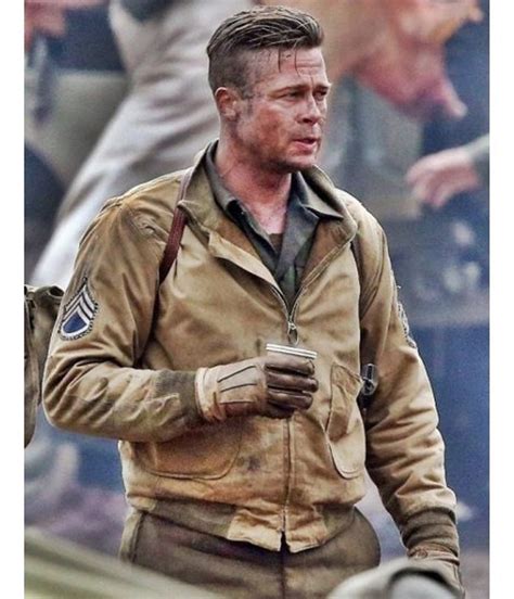 Brad Pitt Fury Jacket | Wardaddy Bomber Jacket - Jackets Masters