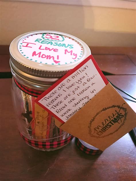 DIY Christmas gift for mom; 52 reasons I love my mom | Xmas gifts for ...