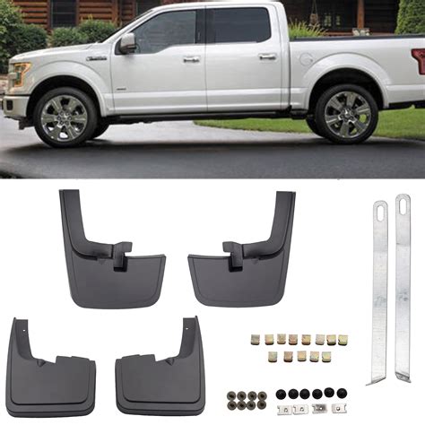 Black Molded Splash Guards Mud Flap For Ford F-150 2015-2018 Set 4pcs Front Rear 680221491827 | eBay