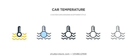 car temperature icon in different style vector illustration. two ...