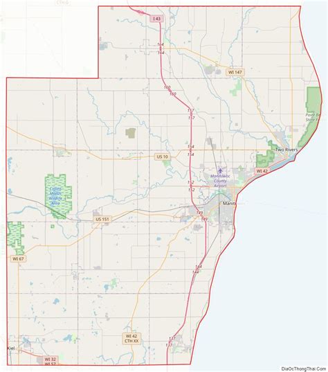 Map of Manitowoc County, Wisconsin - Thong Thai Real