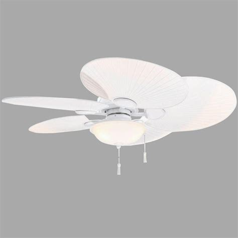 Hampton Bay Havana 48 in. Indoor/Outdoor Matte White Ceiling Fan with Light Kit 51237 - The Home ...