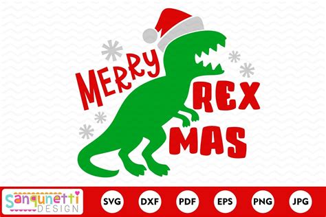 Merry Rexmas SVG, Funny Christmas, T-Rex svg (767436) | Cut Files ...