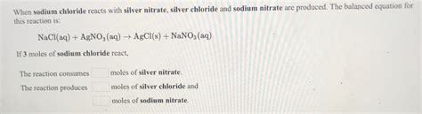 Solved When sodium chloride reacts with silver nitrate, | Chegg.com