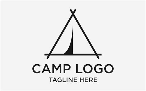 Premium Vector | Camp logo simple outline design template